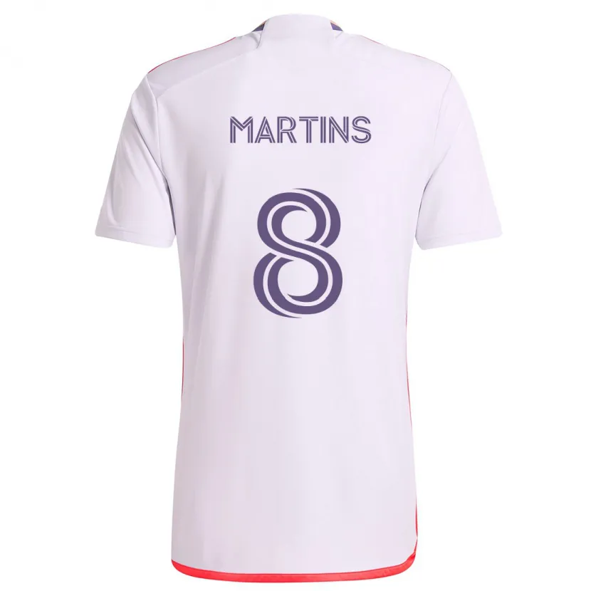 Danxen Heren Felipe Martins #8 Wit Rood Paars Uitshirt Uittenue 2024/25 T-Shirt