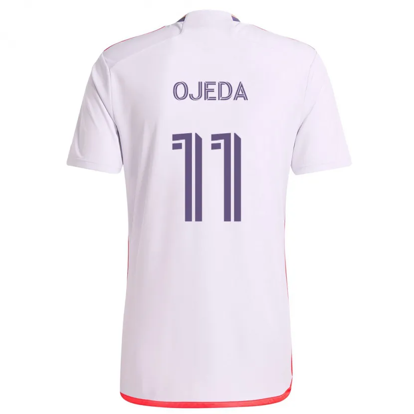 Danxen Heren Martín Ojeda #11 Wit Rood Paars Uitshirt Uittenue 2024/25 T-Shirt