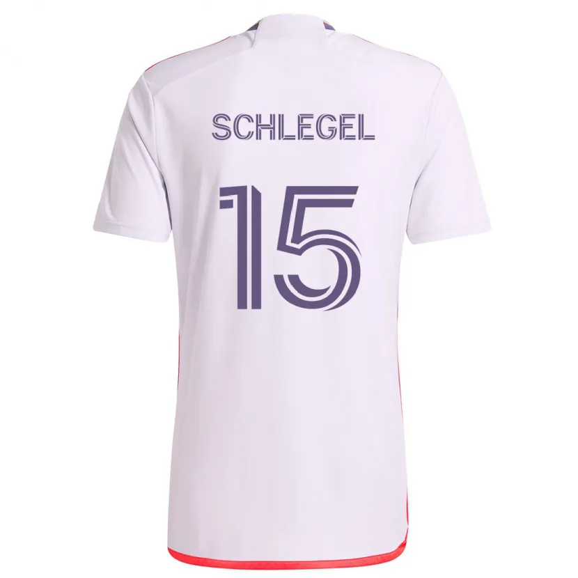 Danxen Heren Rodrigo Schlegel #15 Wit Rood Paars Uitshirt Uittenue 2024/25 T-Shirt