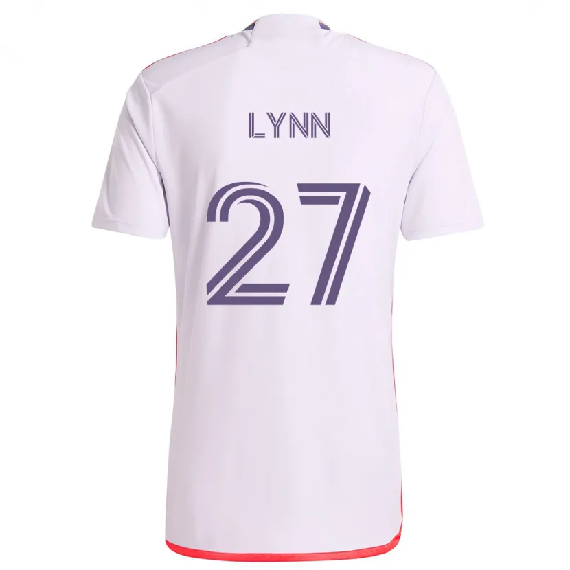 Danxen Heren Jack Lynn #27 Wit Rood Paars Uitshirt Uittenue 2024/25 T-Shirt