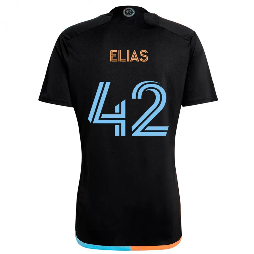 Danxen Heren Piero Elias #42 Zwart Oranje Blauw Uitshirt Uittenue 2024/25 T-Shirt