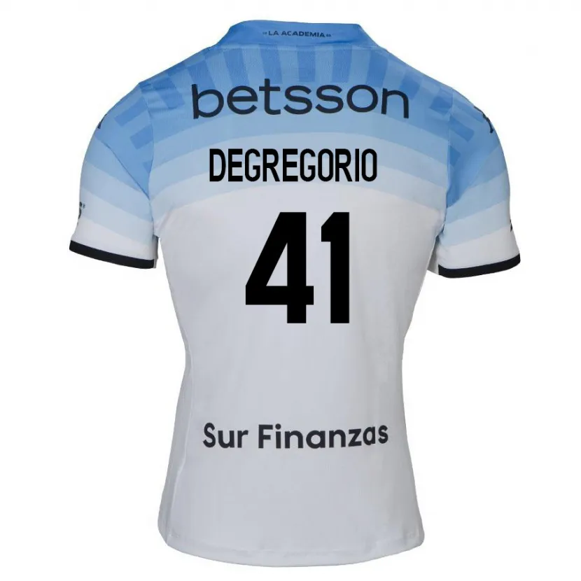 Danxen Heren Ramiro Degregorio #41 Wit Blauw Zwart Uitshirt Uittenue 2024/25 T-Shirt