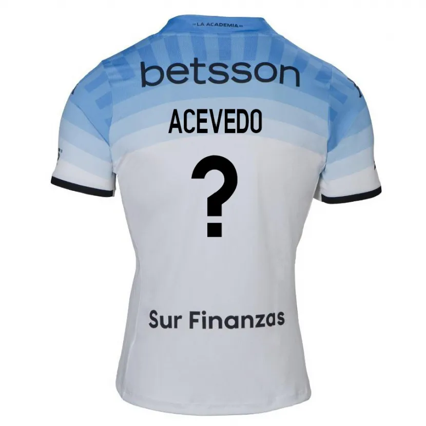 Danxen Heren Matías Acevedo #0 Wit Blauw Zwart Uitshirt Uittenue 2024/25 T-Shirt