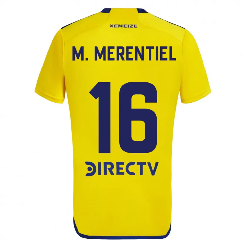 Danxen Heren Miguel Merentiel #16 Geel Blauw Uitshirt Uittenue 2024/25 T-Shirt