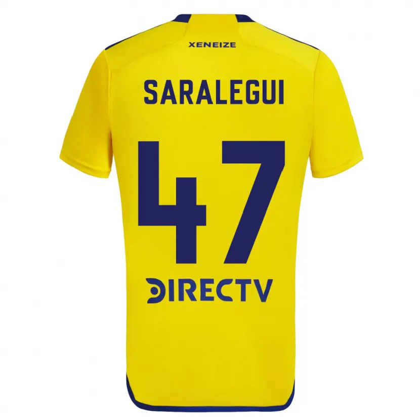 Danxen Heren Jabes Saralegui #47 Geel Blauw Uitshirt Uittenue 2024/25 T-Shirt