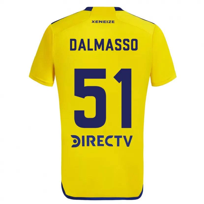 Danxen Heren Santiago Dalmasso #51 Geel Blauw Uitshirt Uittenue 2024/25 T-Shirt