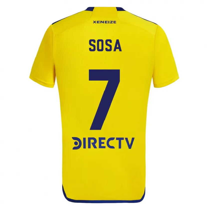 Danxen Heren Elián Sosa #7 Geel Blauw Uitshirt Uittenue 2024/25 T-Shirt