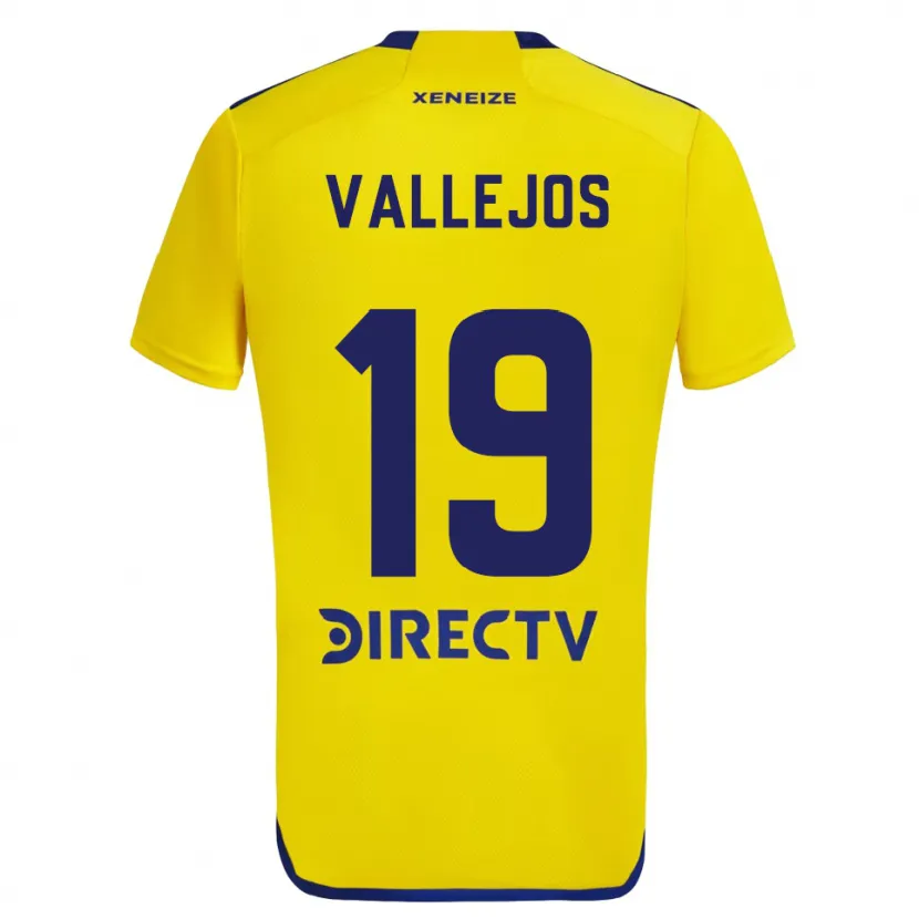 Danxen Heren Fabiana Vallejos #19 Geel Blauw Uitshirt Uittenue 2024/25 T-Shirt