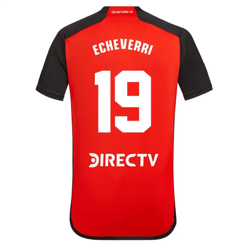 Danxen Heren Claudio Echeverri #19 Rood Zwart Wit Uitshirt Uittenue 2024/25 T-Shirt