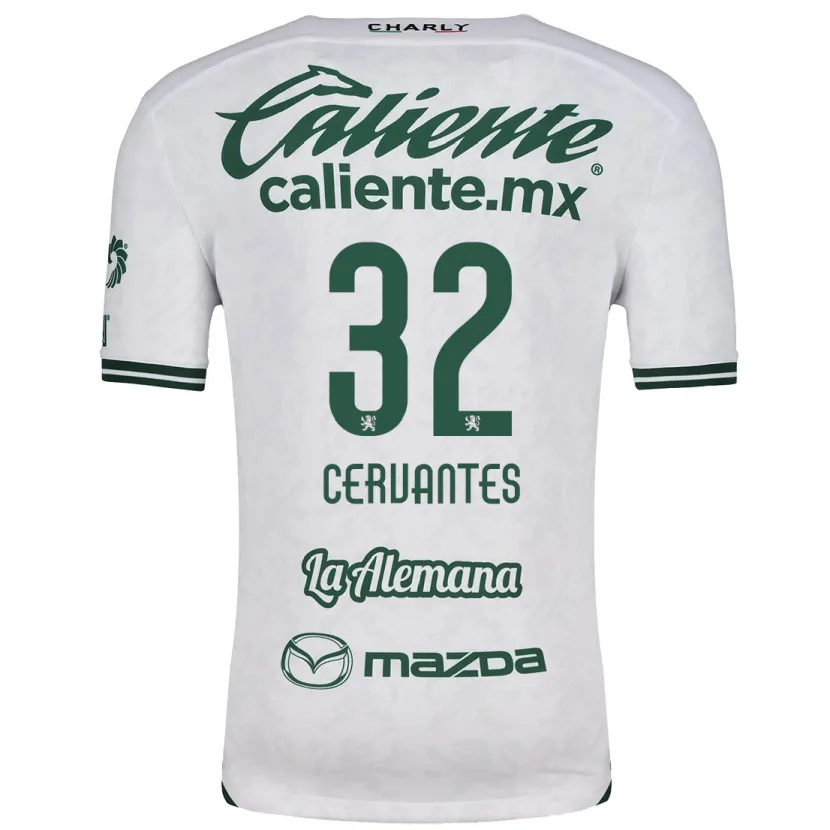 Danxen Heren Luis Cervantes #32 Wit Groen Uitshirt Uittenue 2024/25 T-Shirt