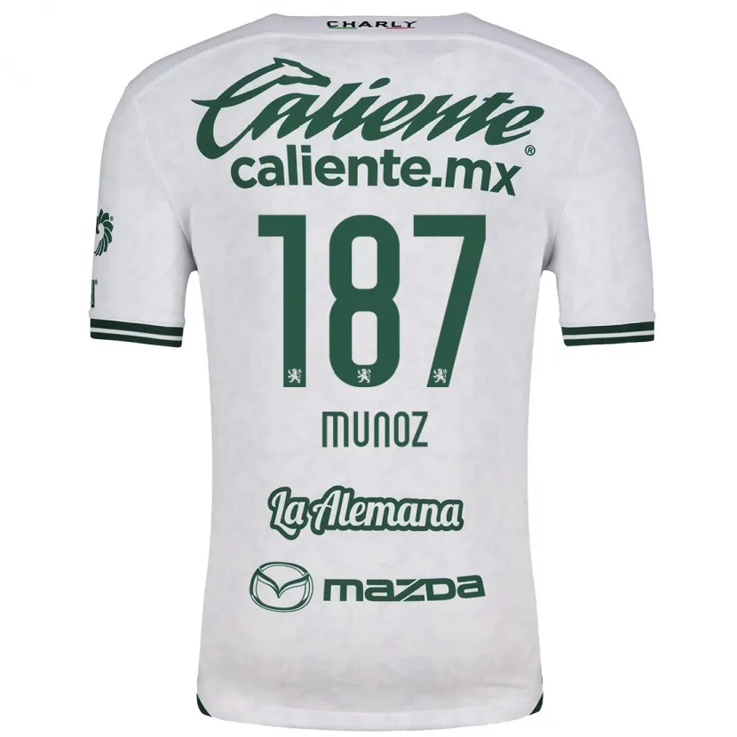 Danxen Heren Diego Muñoz #187 Wit Groen Uitshirt Uittenue 2024/25 T-Shirt