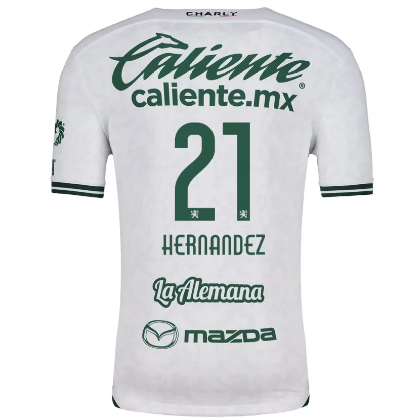 Danxen Heren Alexa Hernández #21 Wit Groen Uitshirt Uittenue 2024/25 T-Shirt