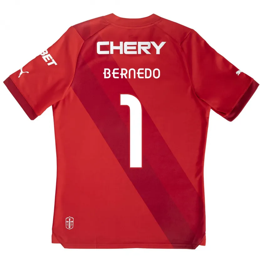 Danxen Heren Vicente Bernedo #1 Rood Wit Uitshirt Uittenue 2024/25 T-Shirt