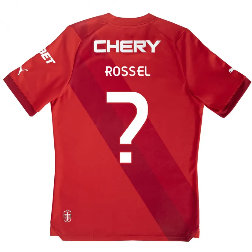 Danxen Heren Juan Francisco Rossel #0 Rood Wit Uitshirt Uittenue 2024/25 T-Shirt