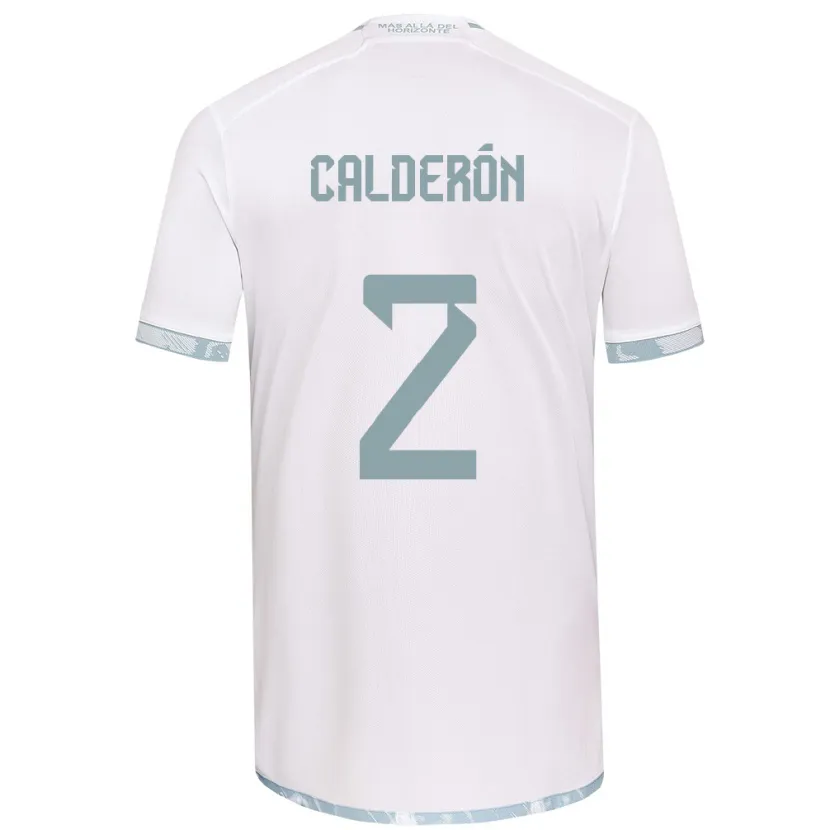 Danxen Heren Franco Calderón #2 Wit Grijs Uitshirt Uittenue 2024/25 T-Shirt