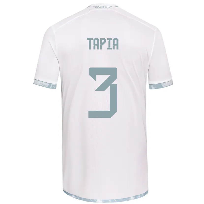 Danxen Heren Ignacio Tapia #3 Wit Grijs Uitshirt Uittenue 2024/25 T-Shirt