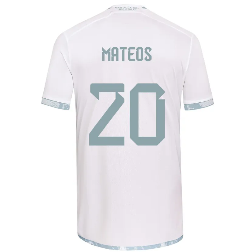 Danxen Heren Federico Mateos #20 Wit Grijs Uitshirt Uittenue 2024/25 T-Shirt