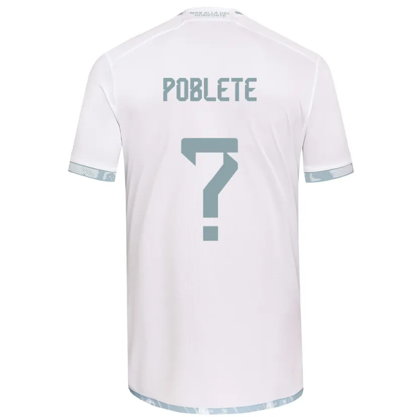 Danxen Heren José Poblete #0 Wit Grijs Uitshirt Uittenue 2024/25 T-Shirt