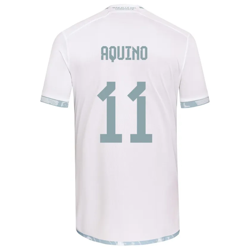 Danxen Heren Yisel Aquino #11 Wit Grijs Uitshirt Uittenue 2024/25 T-Shirt