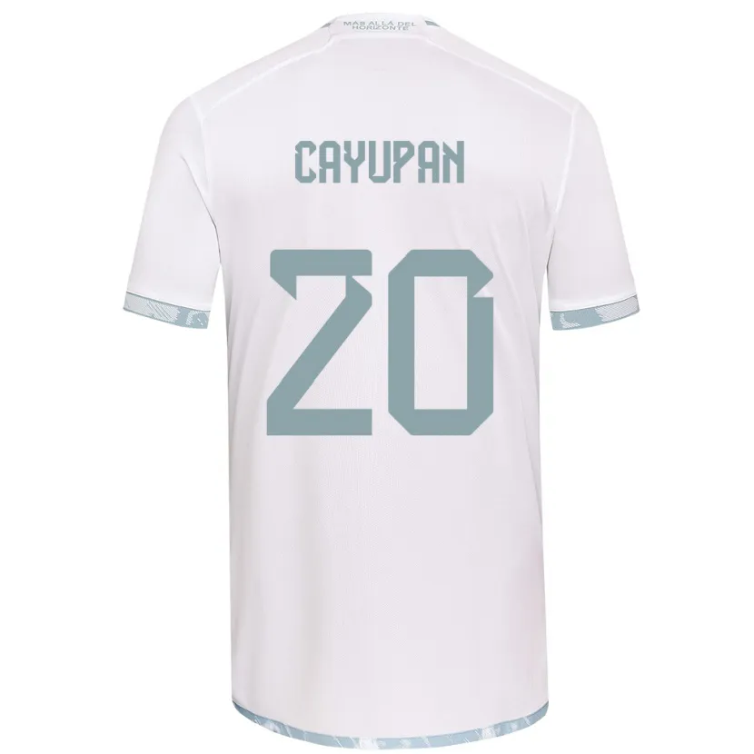 Danxen Heren Natalia Cayupán #20 Wit Grijs Uitshirt Uittenue 2024/25 T-Shirt