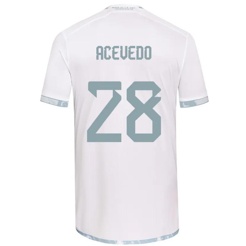 Danxen Heren Florencia Acevedo #28 Wit Grijs Uitshirt Uittenue 2024/25 T-Shirt