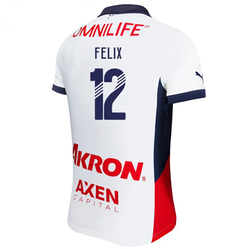 Danxen Heren Blanca Félix #12 Wit Rood Blauw Uitshirt Uittenue 2024/25 T-Shirt