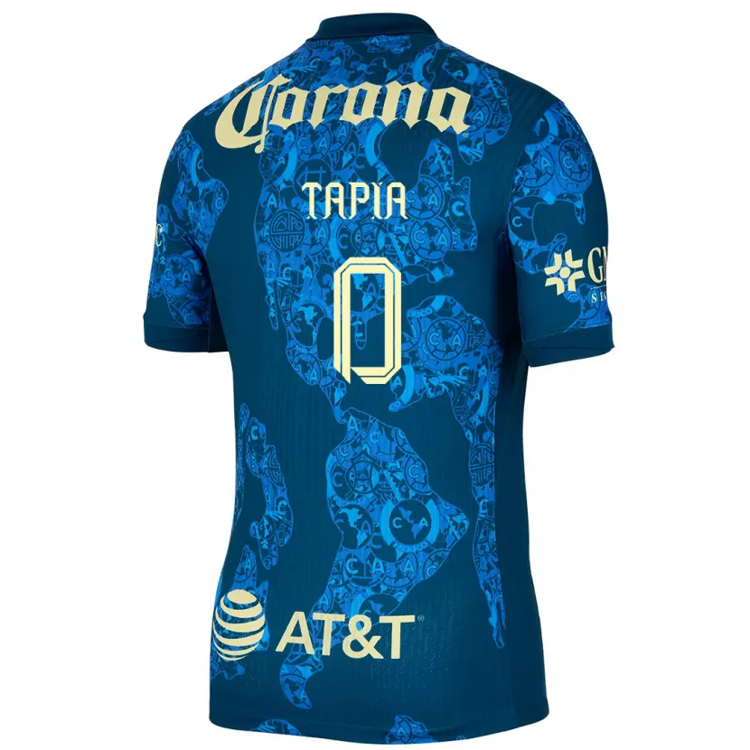 Danxen Heren Leonardo Tapia #0 Blauw Geel Uitshirt Uittenue 2024/25 T-Shirt