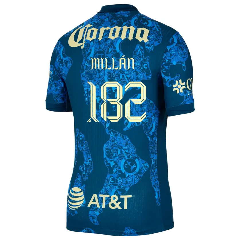 Danxen Heren Daniel Millán #182 Blauw Geel Uitshirt Uittenue 2024/25 T-Shirt