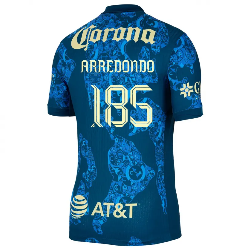 Danxen Heren Aarón Arredondo #185 Blauw Geel Uitshirt Uittenue 2024/25 T-Shirt