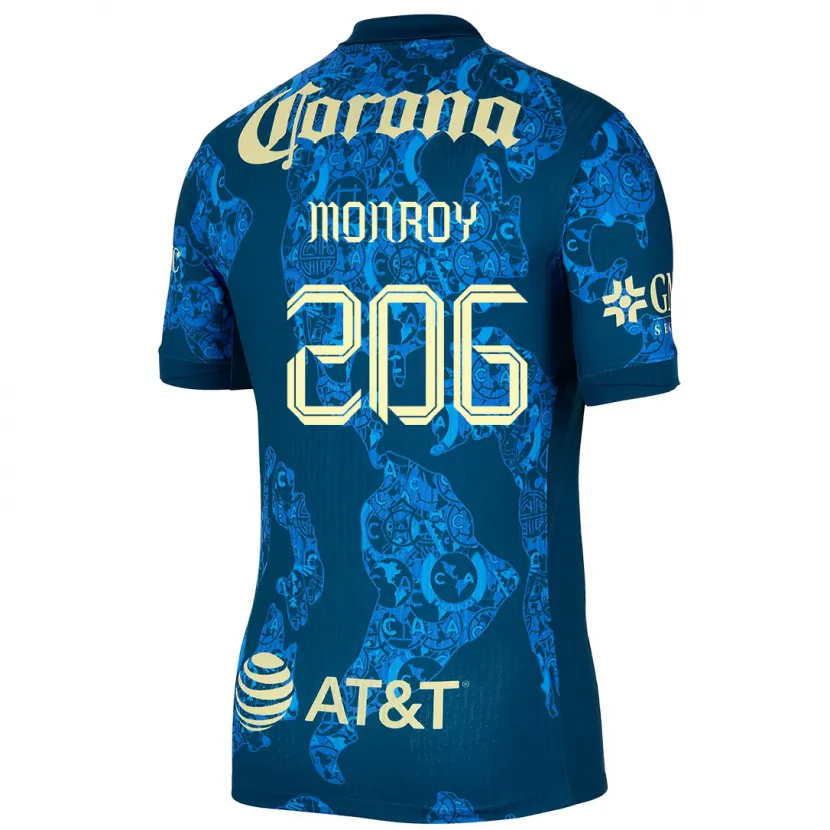 Danxen Heren Diego Monroy #206 Blauw Geel Uitshirt Uittenue 2024/25 T-Shirt