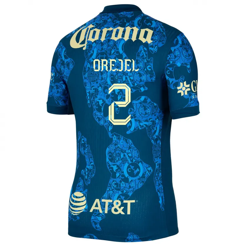 Danxen Heren Jocelyn Orejel #2 Blauw Geel Uitshirt Uittenue 2024/25 T-Shirt