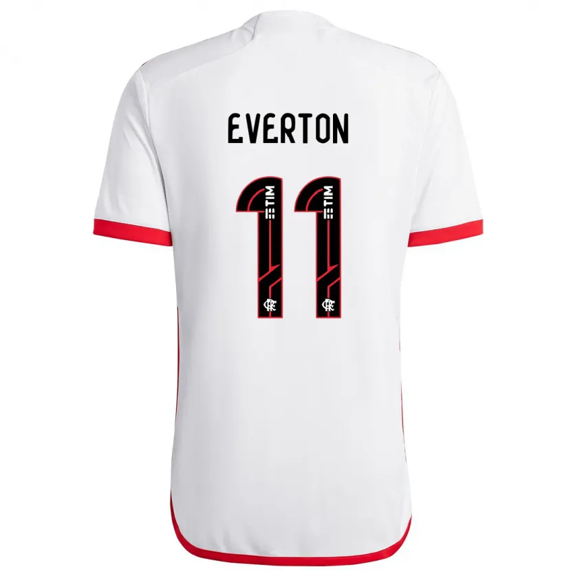 Danxen Heren Everton #11 Wit Rood Uitshirt Uittenue 2024/25 T-Shirt