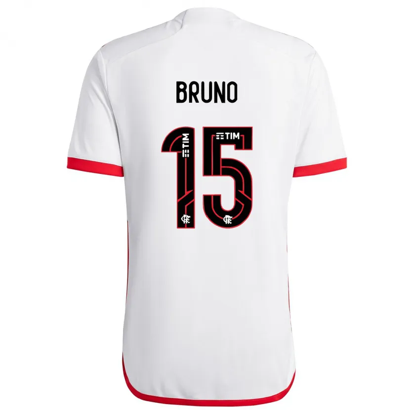 Danxen Heren Fabrício Bruno #15 Wit Rood Uitshirt Uittenue 2024/25 T-Shirt