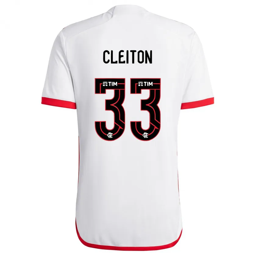 Danxen Heren Cleiton #33 Wit Rood Uitshirt Uittenue 2024/25 T-Shirt