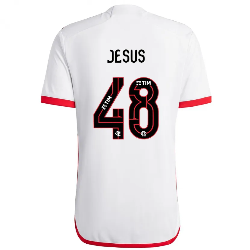 Danxen Heren Igor Jesus #48 Wit Rood Uitshirt Uittenue 2024/25 T-Shirt