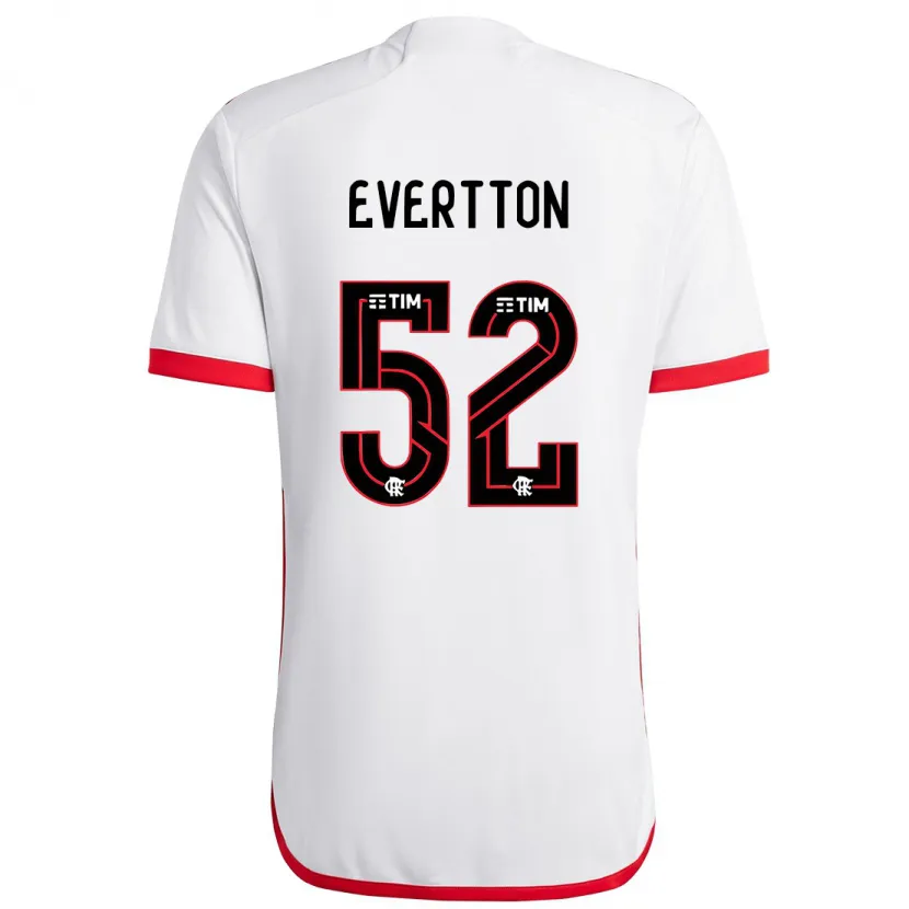 Danxen Heren Evertton #52 Wit Rood Uitshirt Uittenue 2024/25 T-Shirt