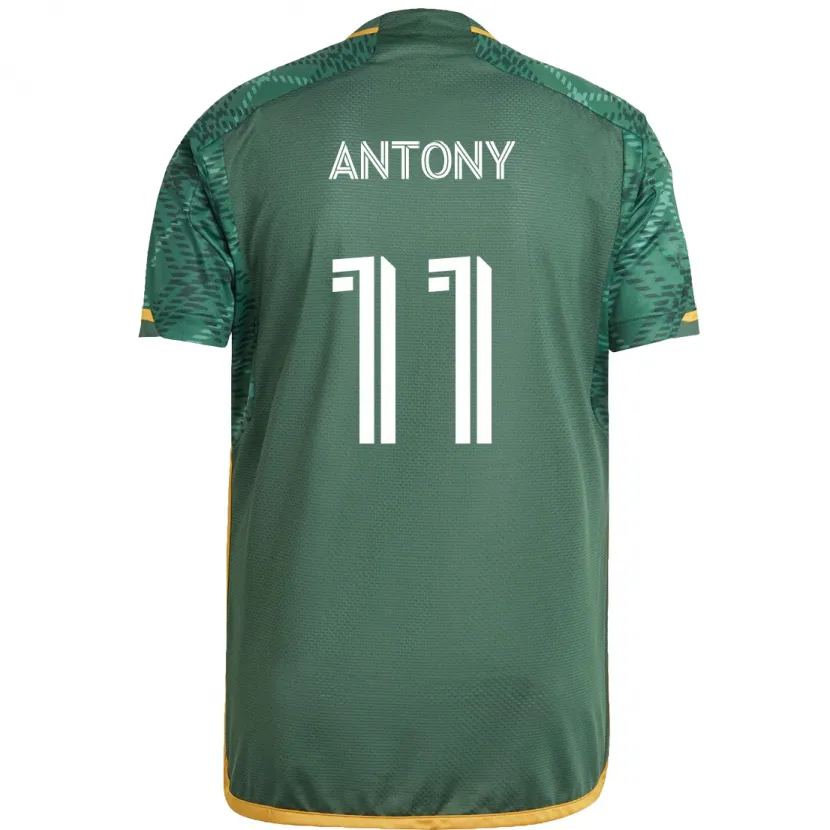 Danxen Dames Antony #11 Groen Oranje Thuisshirt Thuistenue 2024/25 T-Shirt