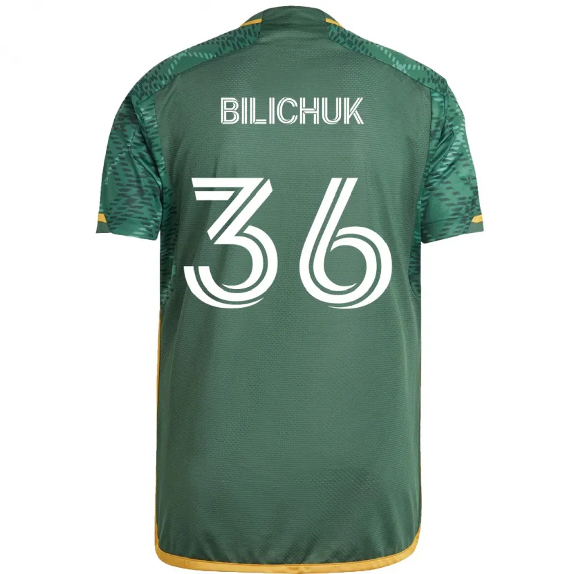 Danxen Dames Ryan Bilichuk #36 Groen Oranje Thuisshirt Thuistenue 2024/25 T-Shirt