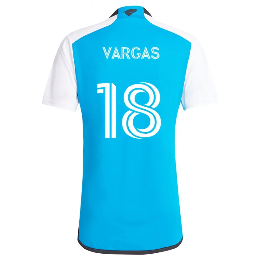 Danxen Dames Kerwin Vargas #18 Blauw Wit Thuisshirt Thuistenue 2024/25 T-Shirt