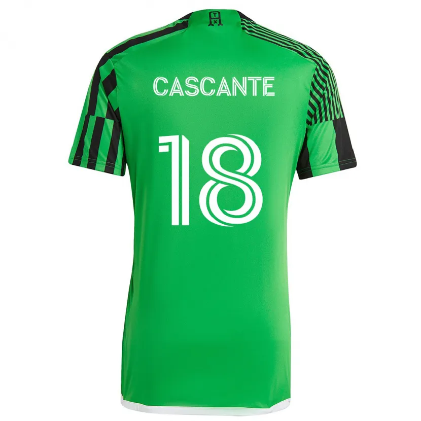 Danxen Dames Julio Cascante #18 Groen Zwart Thuisshirt Thuistenue 2024/25 T-Shirt