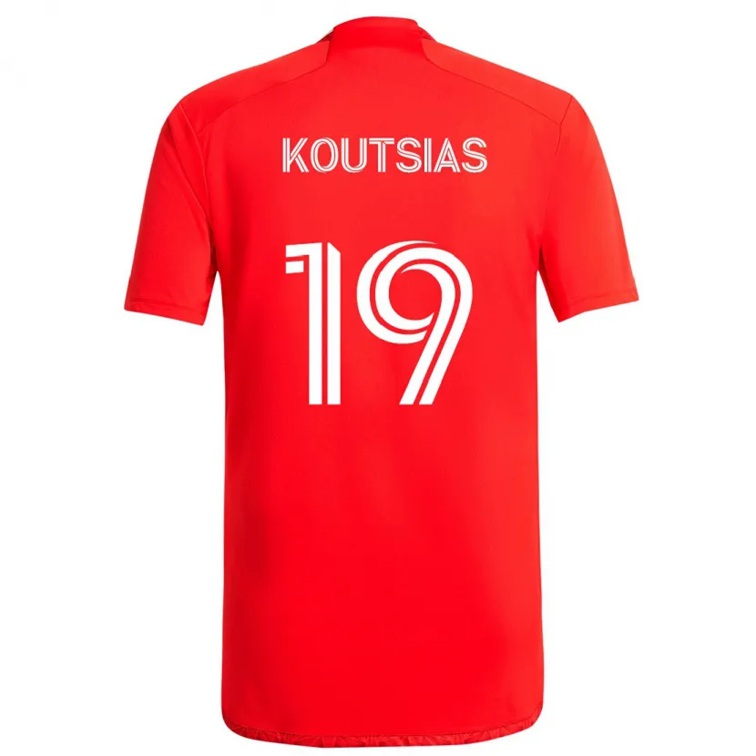 Danxen Dames Georgios Koutsias #19 Rood Wit Thuisshirt Thuistenue 2024/25 T-Shirt