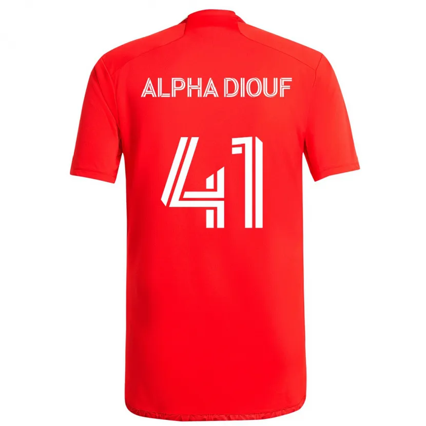 Danxen Dames Jean Alpha Diouf #41 Rood Wit Thuisshirt Thuistenue 2024/25 T-Shirt