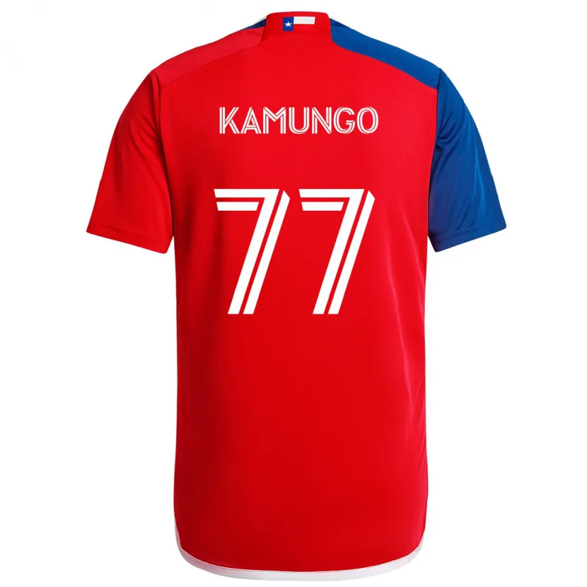 Danxen Dames Bernard Kamungo #77 Blauw Rood Thuisshirt Thuistenue 2024/25 T-Shirt