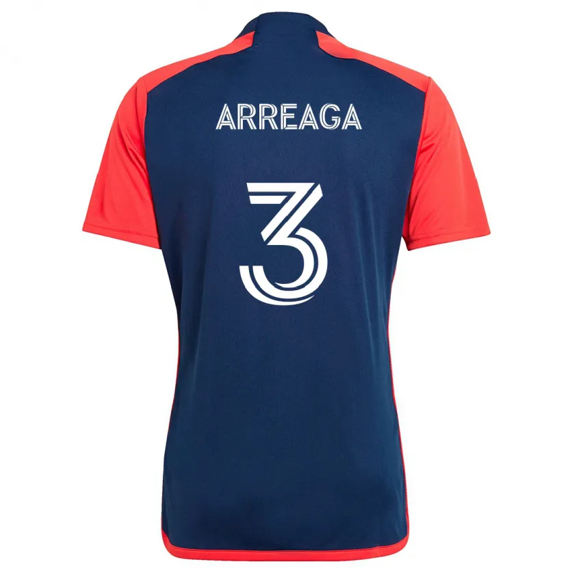 Danxen Dames Xavier Arreaga #3 Blauw Rood Thuisshirt Thuistenue 2024/25 T-Shirt