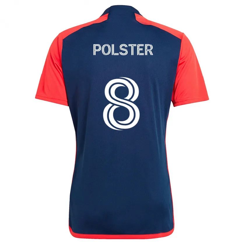 Danxen Dames Matt Polster #8 Blauw Rood Thuisshirt Thuistenue 2024/25 T-Shirt