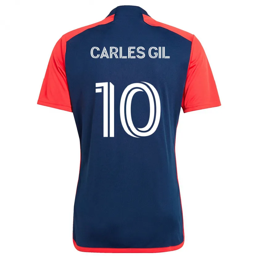 Danxen Dames Carles Gil #10 Blauw Rood Thuisshirt Thuistenue 2024/25 T-Shirt