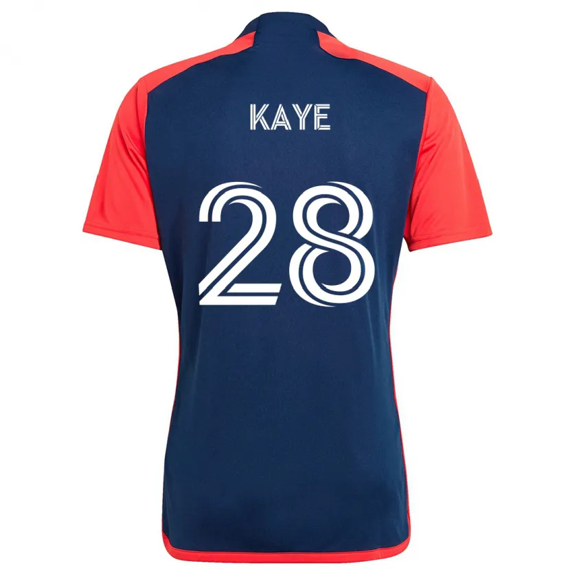 Danxen Dames Mark-Anthony Kaye #28 Blauw Rood Thuisshirt Thuistenue 2024/25 T-Shirt