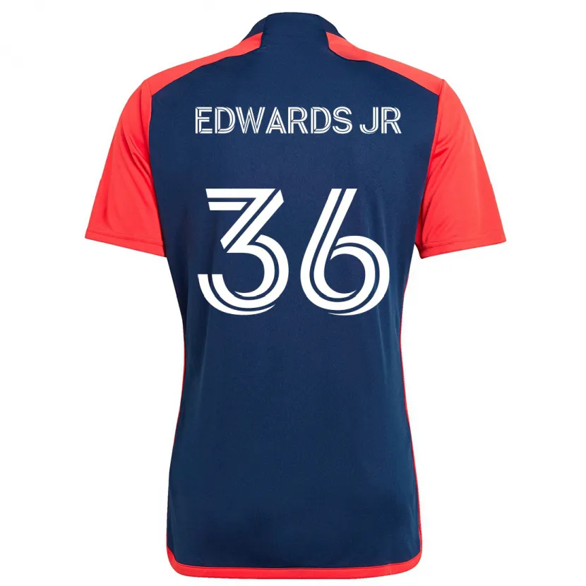 Danxen Dames Earl Edwards Jr. #36 Blauw Rood Thuisshirt Thuistenue 2024/25 T-Shirt