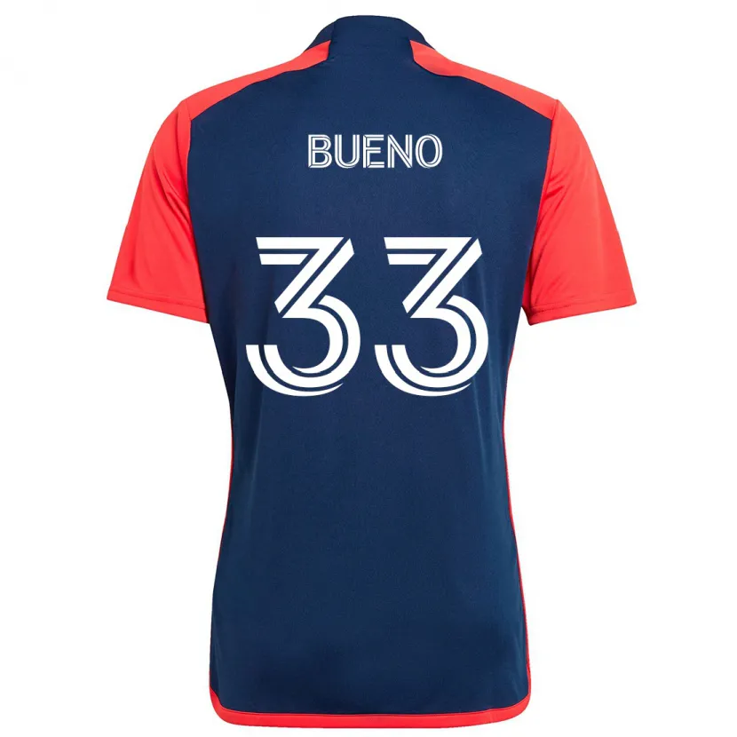 Danxen Dames Brandonn Bueno #33 Blauw Rood Thuisshirt Thuistenue 2024/25 T-Shirt