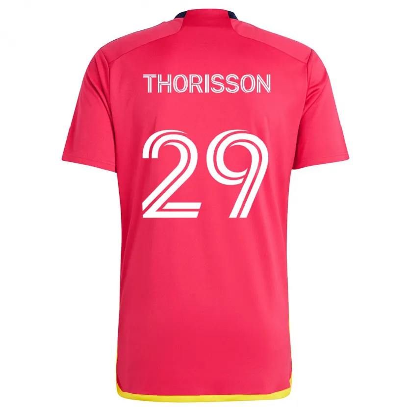 Danxen Dames Nökkvi Thórisson #29 Rood Blauw Thuisshirt Thuistenue 2024/25 T-Shirt